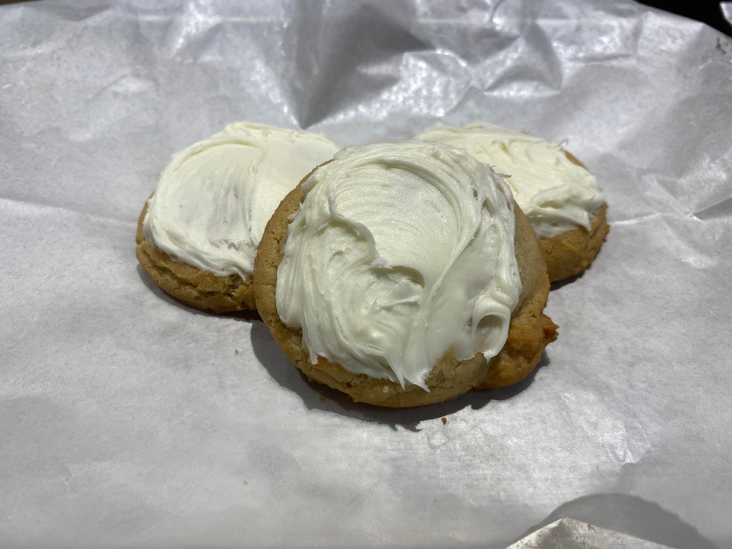 Carrot cake cookie with cream cheese frosting